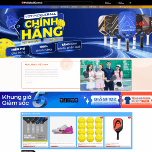 Theme wordpress sho bán vợt, bóng pickleball, dụng cụ thể thao