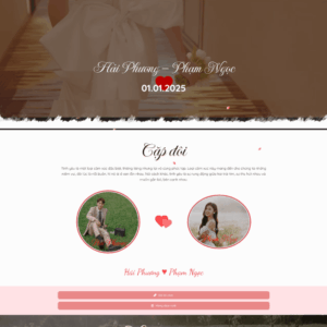 Theme wordpress hình cưới - thiệp cưới có sổ lưu bút