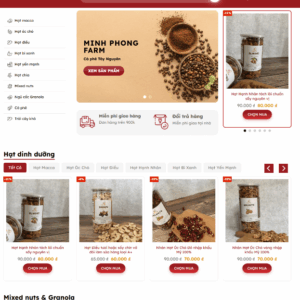 Theme WordPress Bán Rau Củ, Hạt, Trái Cây Sấy Khô & Thực Phẩm Sạch