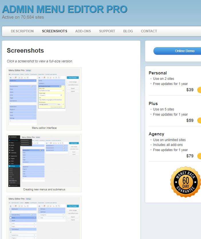 Admin Menu Editor Pro