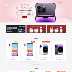 Theme wordpress shop bán điện thoại đẹp giống shopdunk
