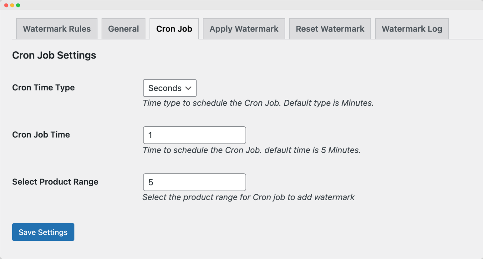 Cronjob settings 1