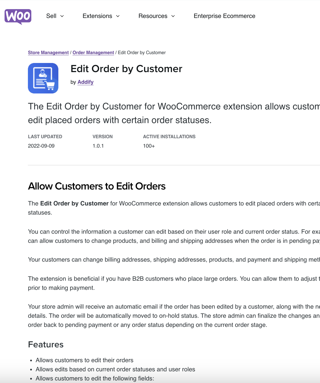 Edit Order by Customer