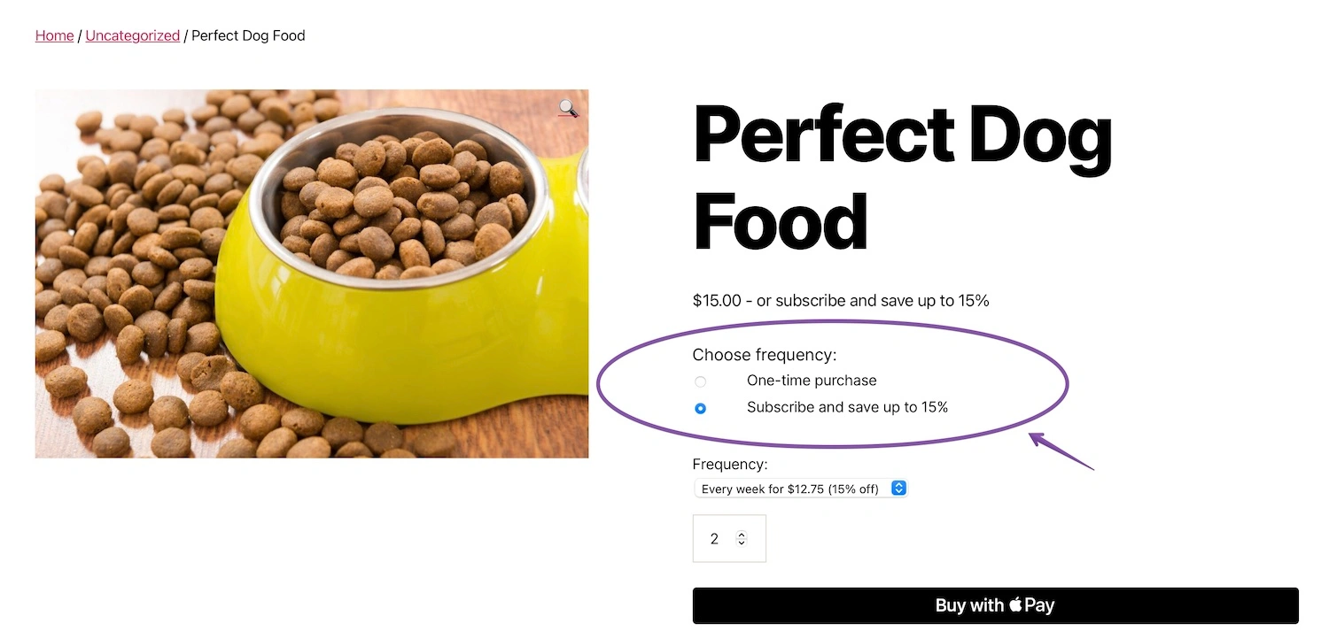frontend simple product