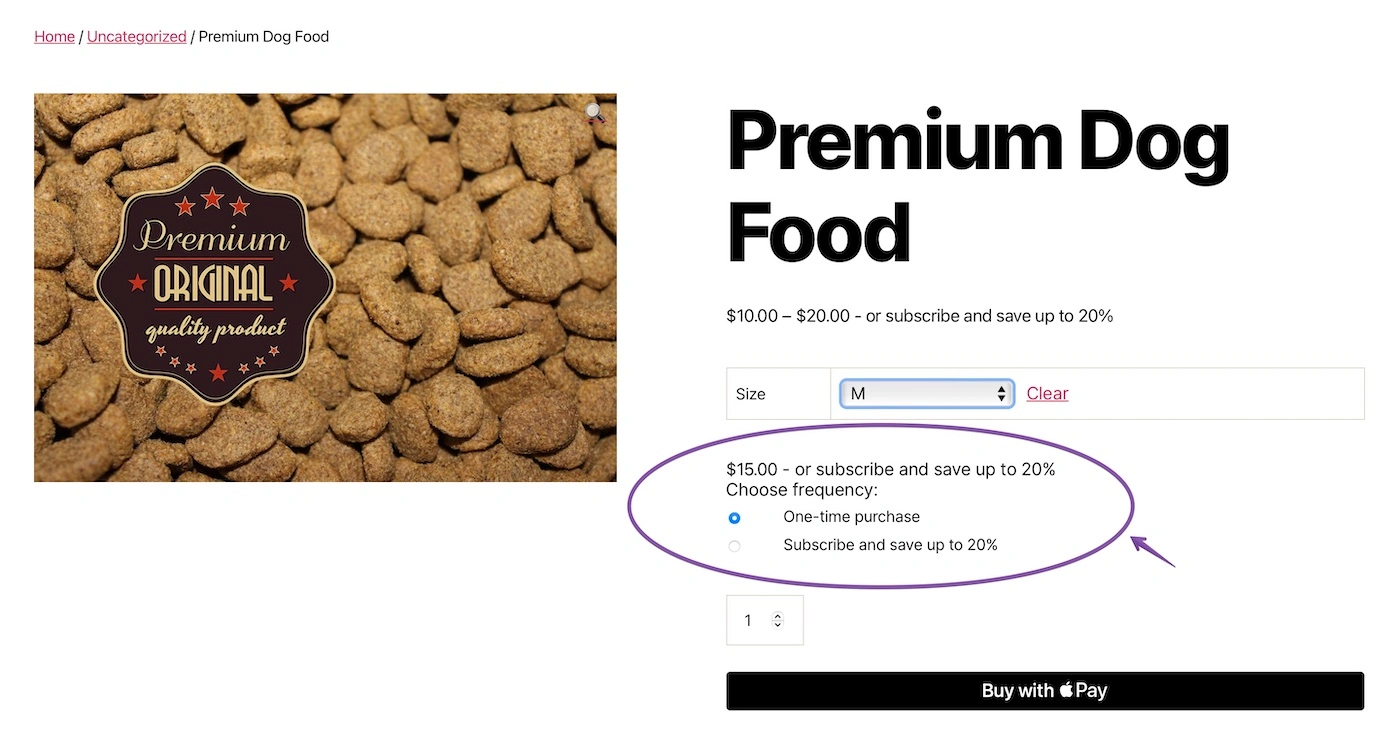 frontend variable product