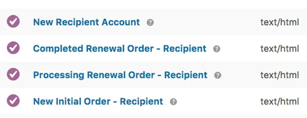 gifted subscription emails