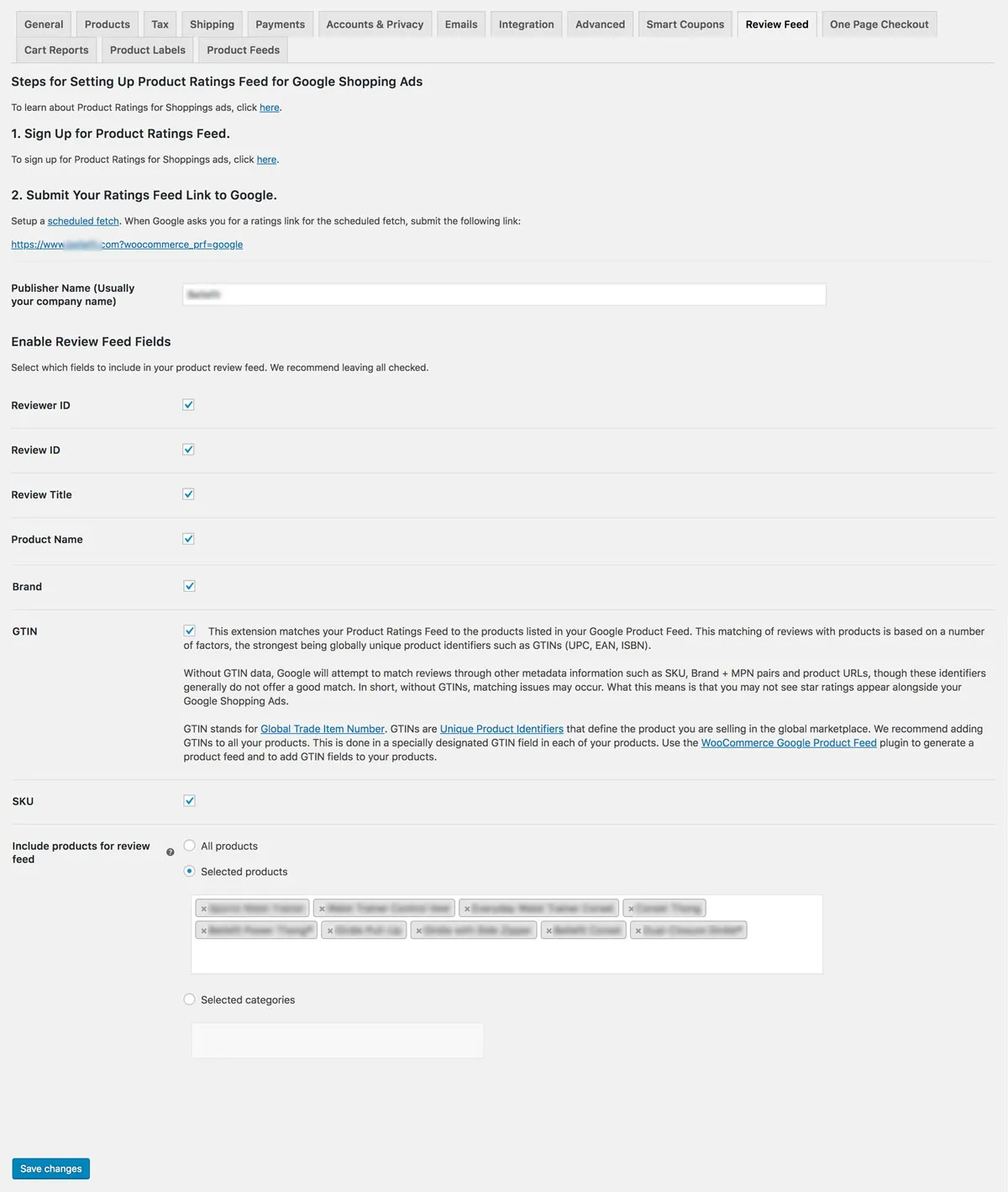 Interface Woocommerce Google Review Feed for Google Shopping Ads