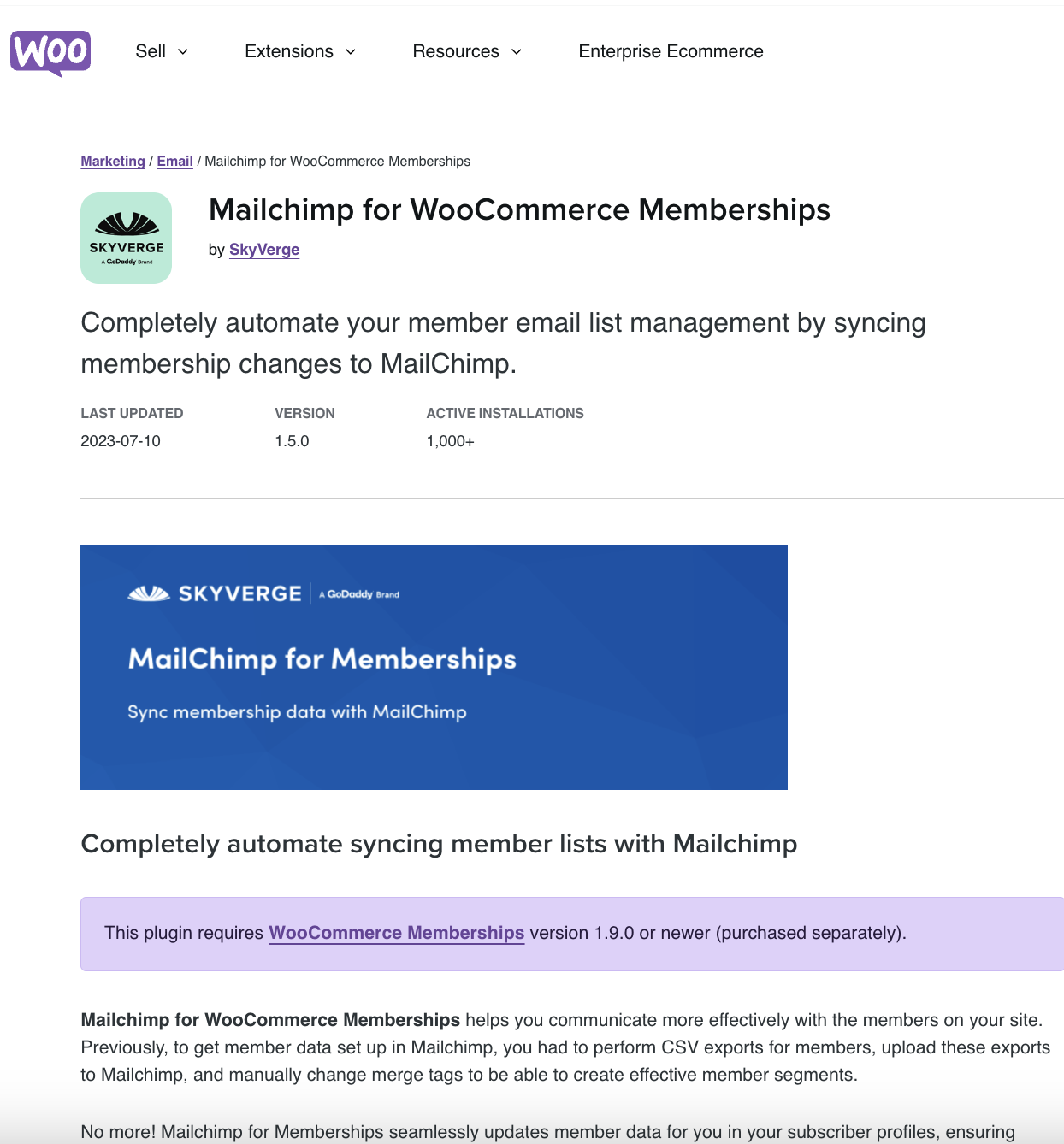 Mailchimp for WooCommerce Memberships