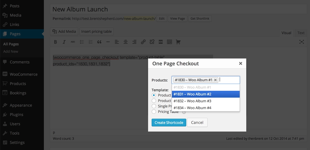 one page checkout