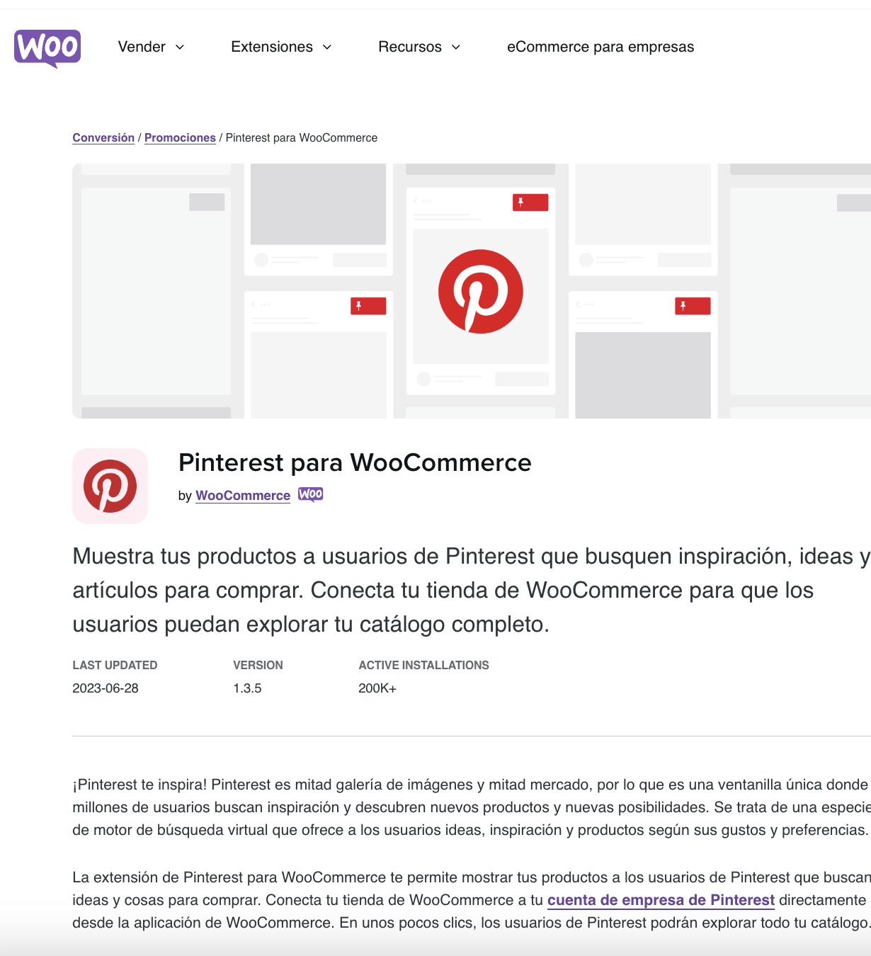 Pinterest para WooCommerce