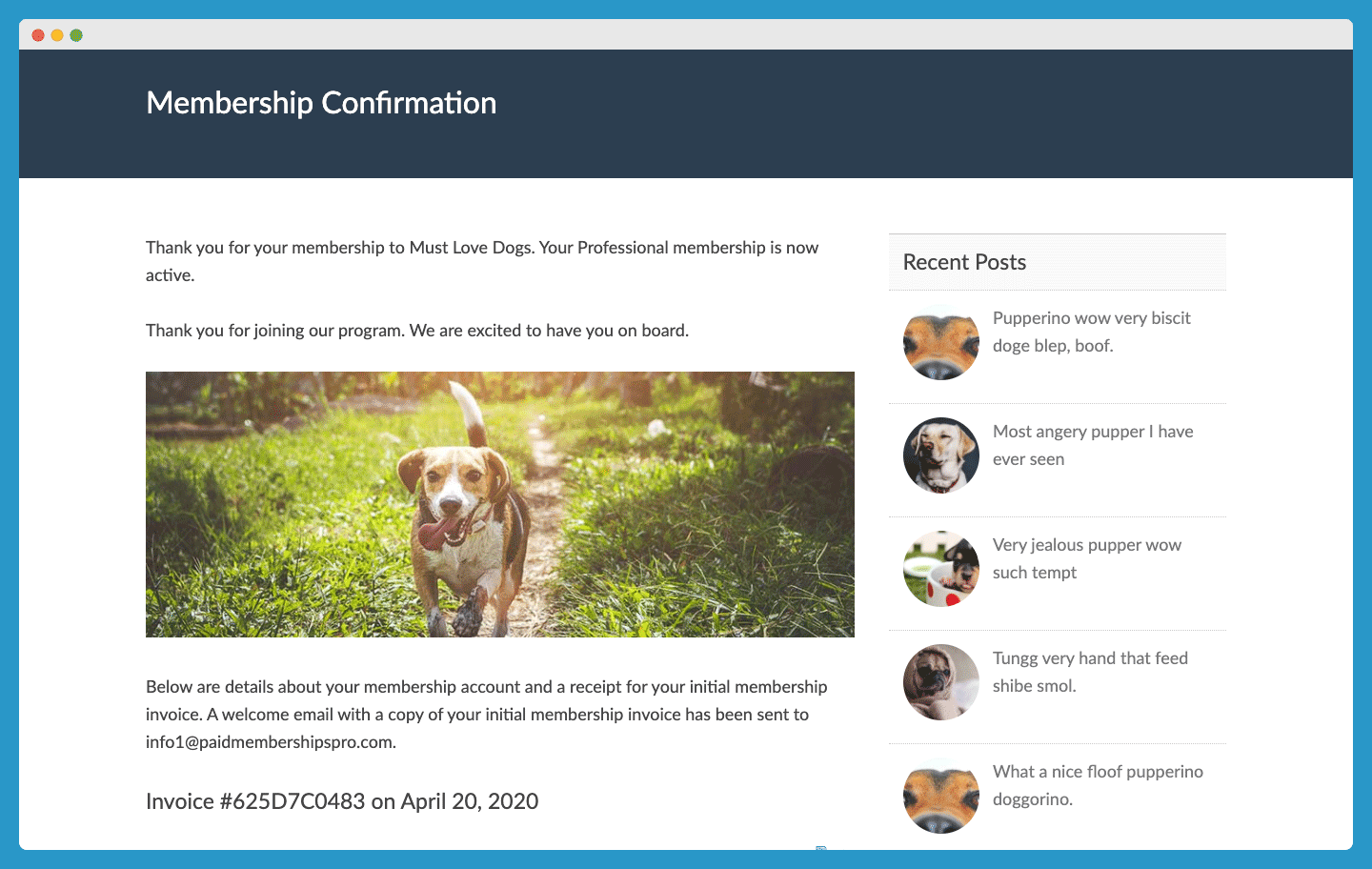 pmpro membership confirmation