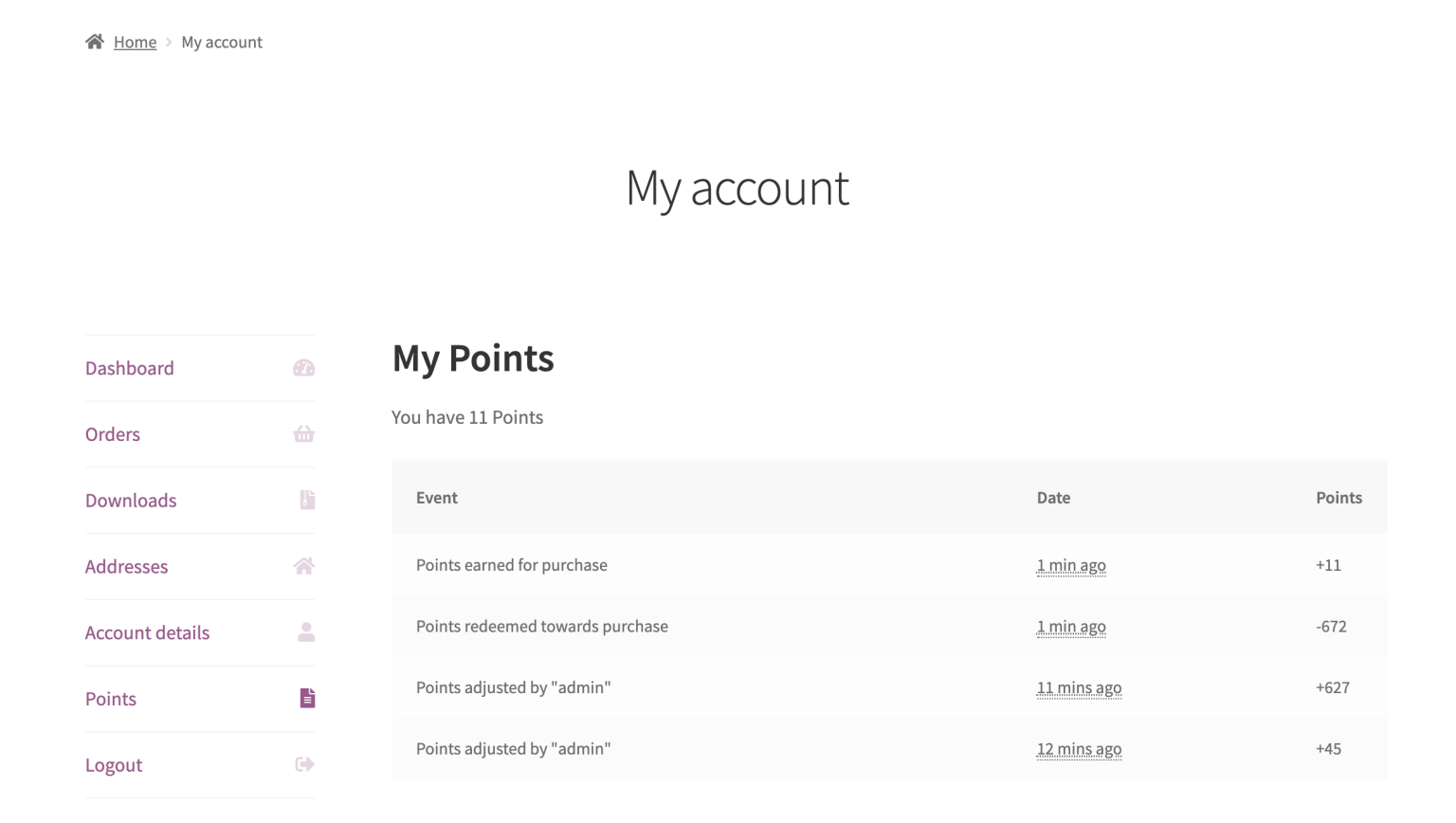 points rewards customer mypoints