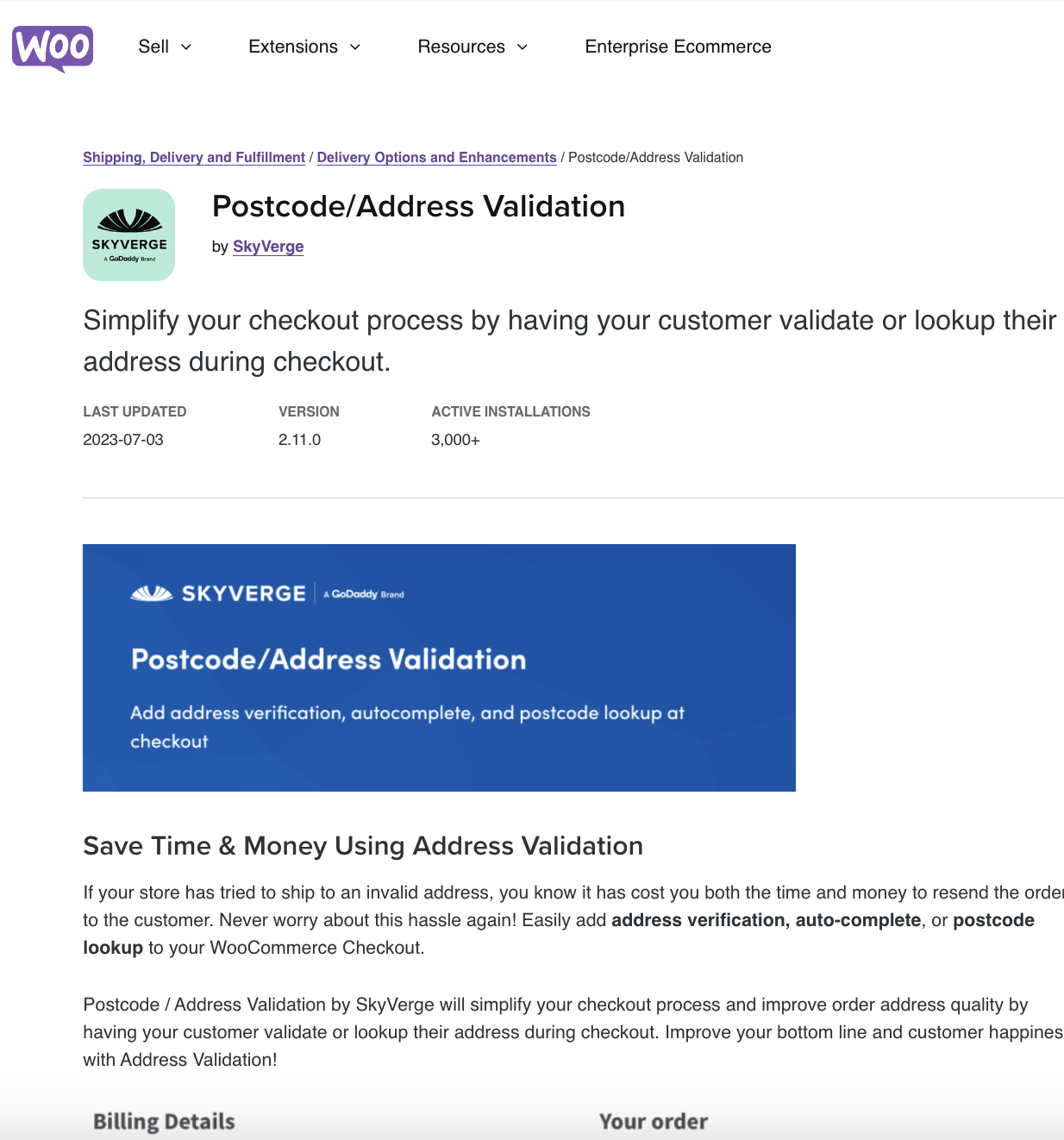Postcode/Address Validation