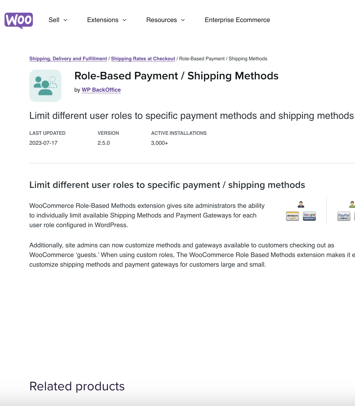 Role-Based Payment / Shipping Methods