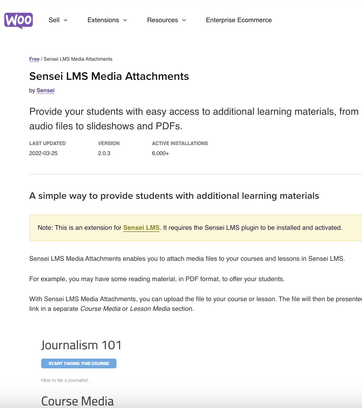 Sensei LMS Media Attachments