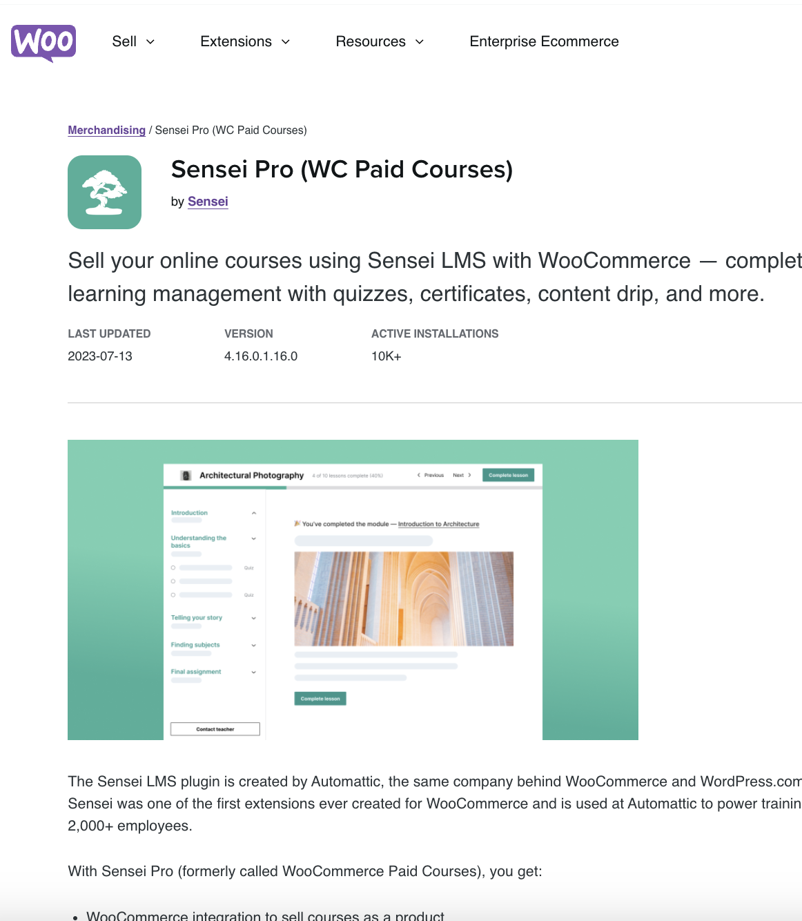 Sensei Pro (WC Paid Courses)