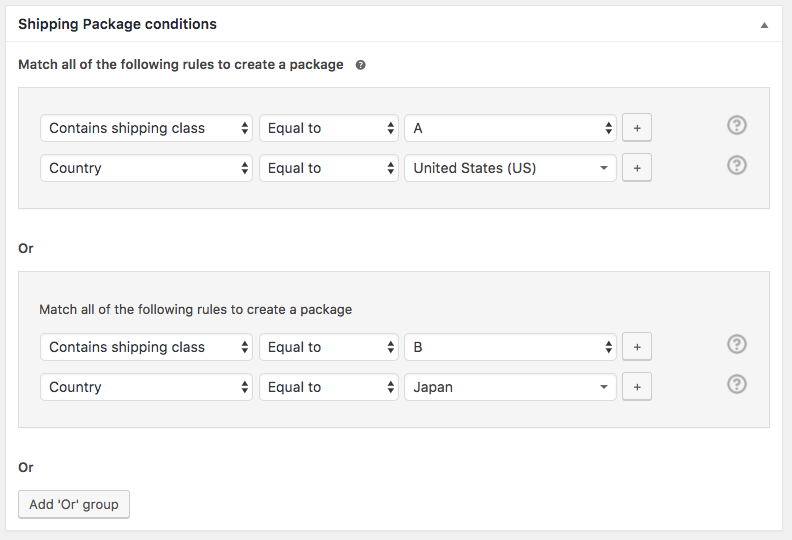 WooCommerce Advanced Shipping Packages 3 shipping packages settings conditions