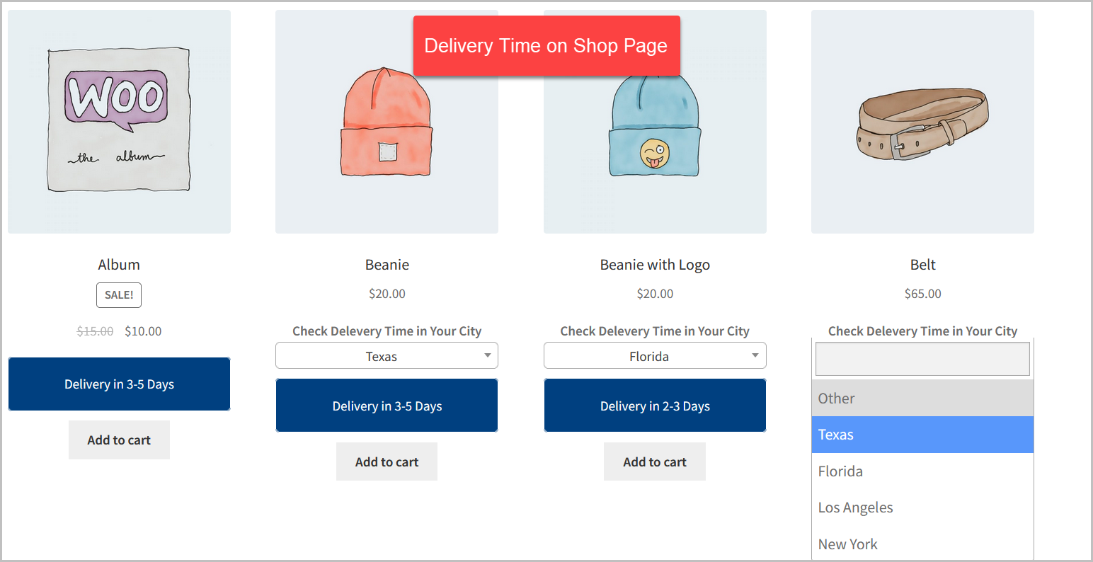 WooC Commerce Thời gian giao hàng ước tính