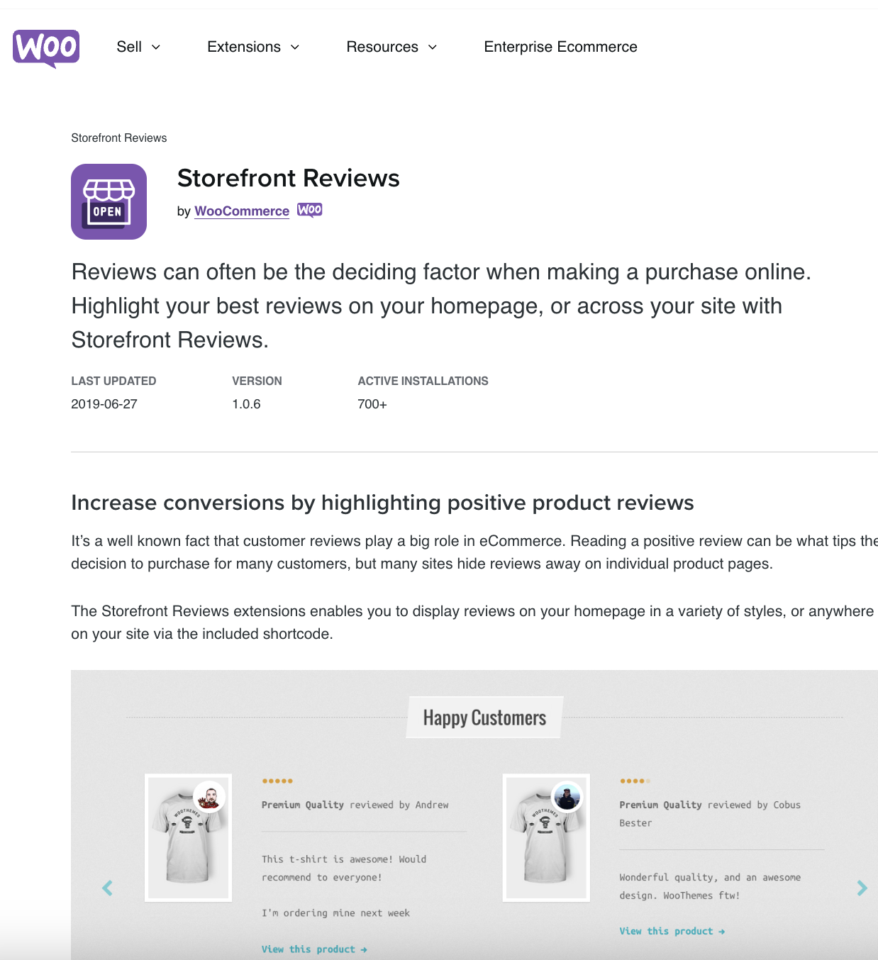 Storefront Reviews