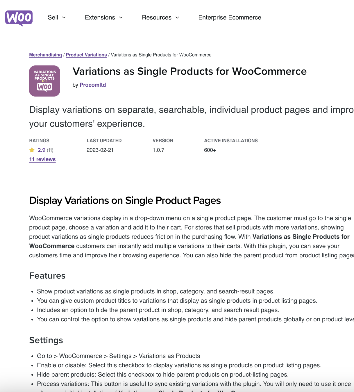 Variations as Single Products for WooCommerce