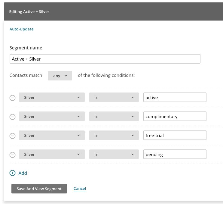 wcm mailchimp sync create segments