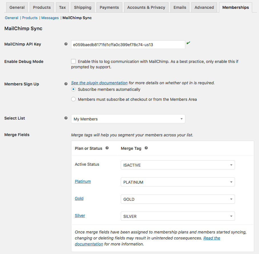 wcm mailchimp sync settings 1