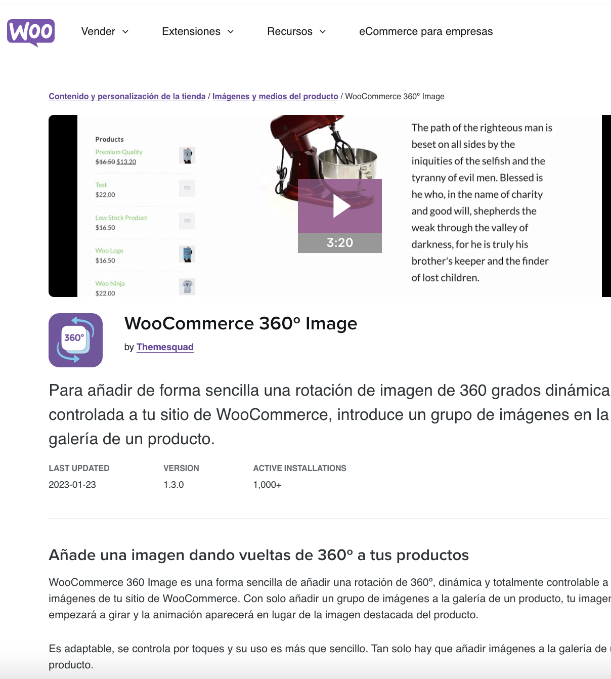 WooCommerce 360º Image