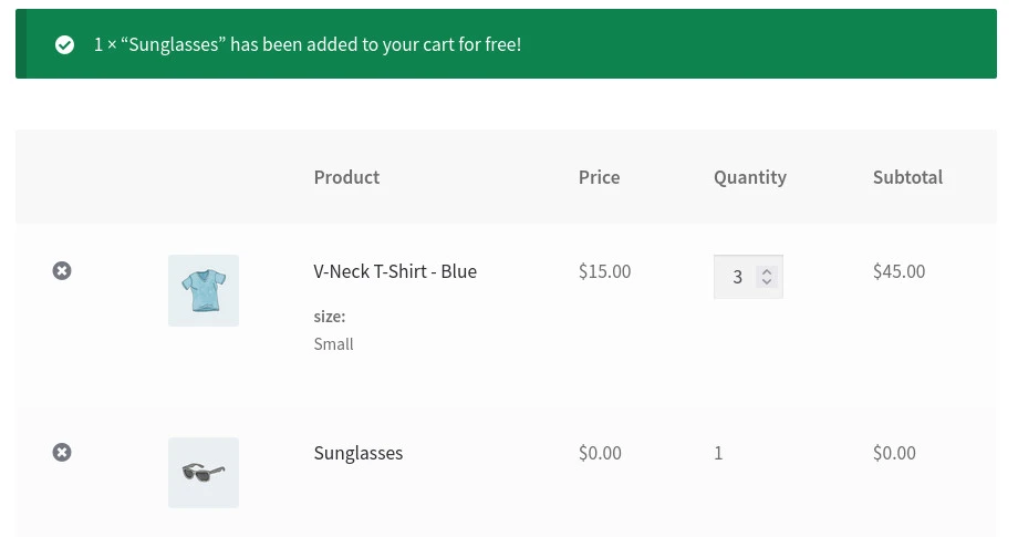 woocommerce bogo automatic gift