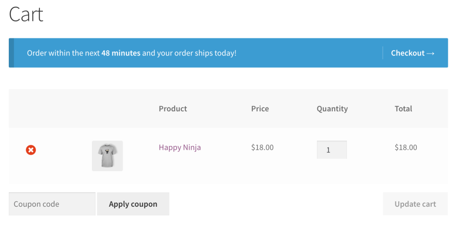 woocommerce cart notices deadline notice