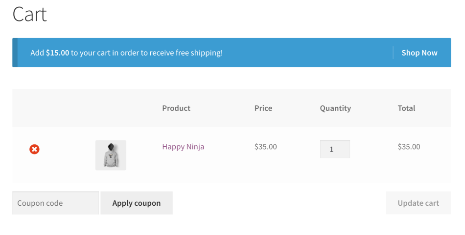woocommerce cart notices minimum amount notice