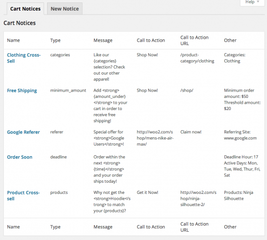 woocommerce cart notices notice list 550x495 1