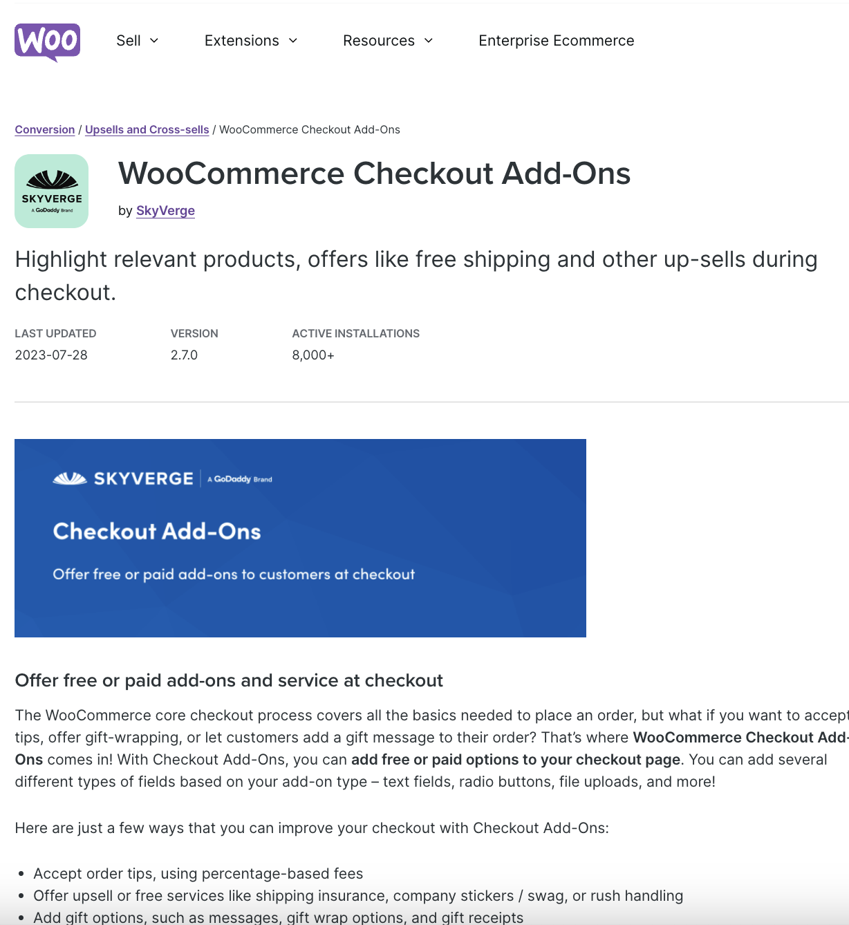 WooCommerce Checkout Add-Ons
