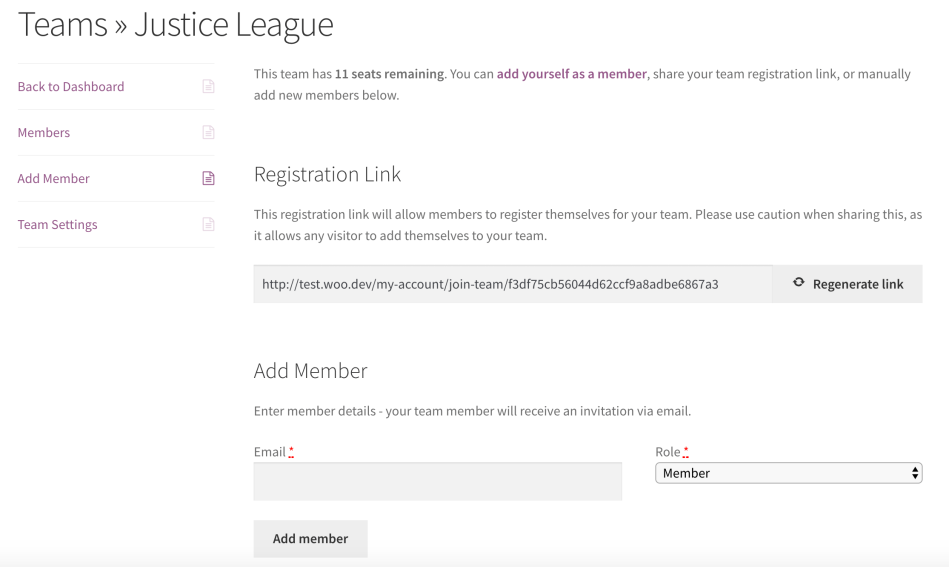 woocommerce memberships for teams team account add