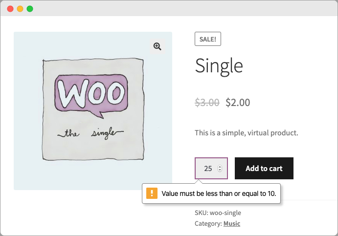 Số lượng tối thiểu/tối đa của WooC Commerce