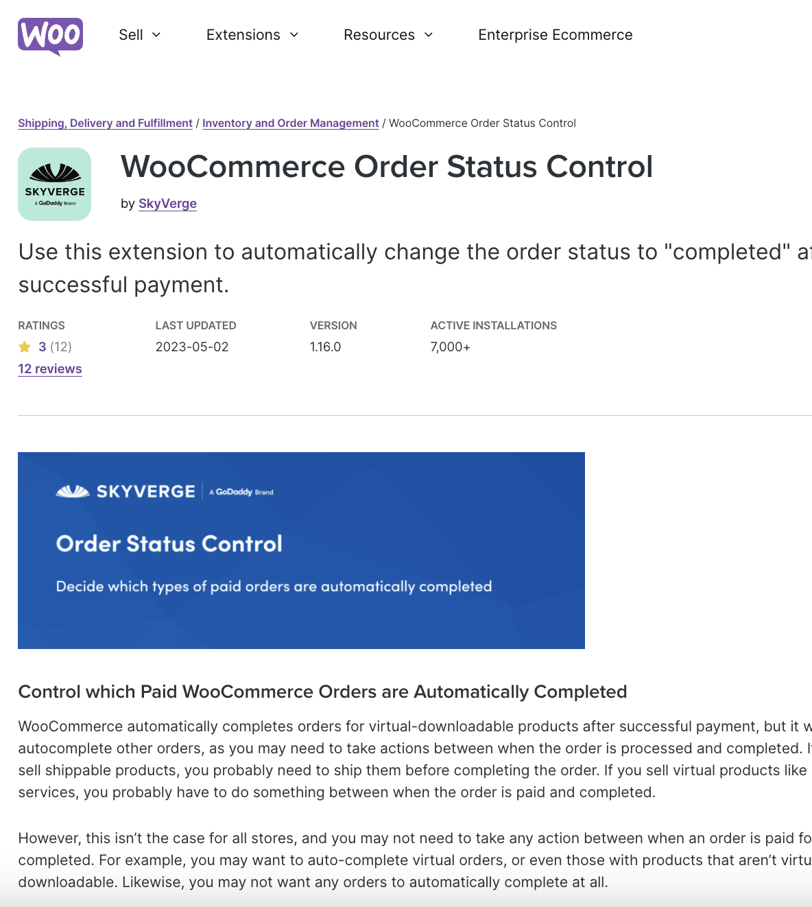 WooCommerce Order Status Control