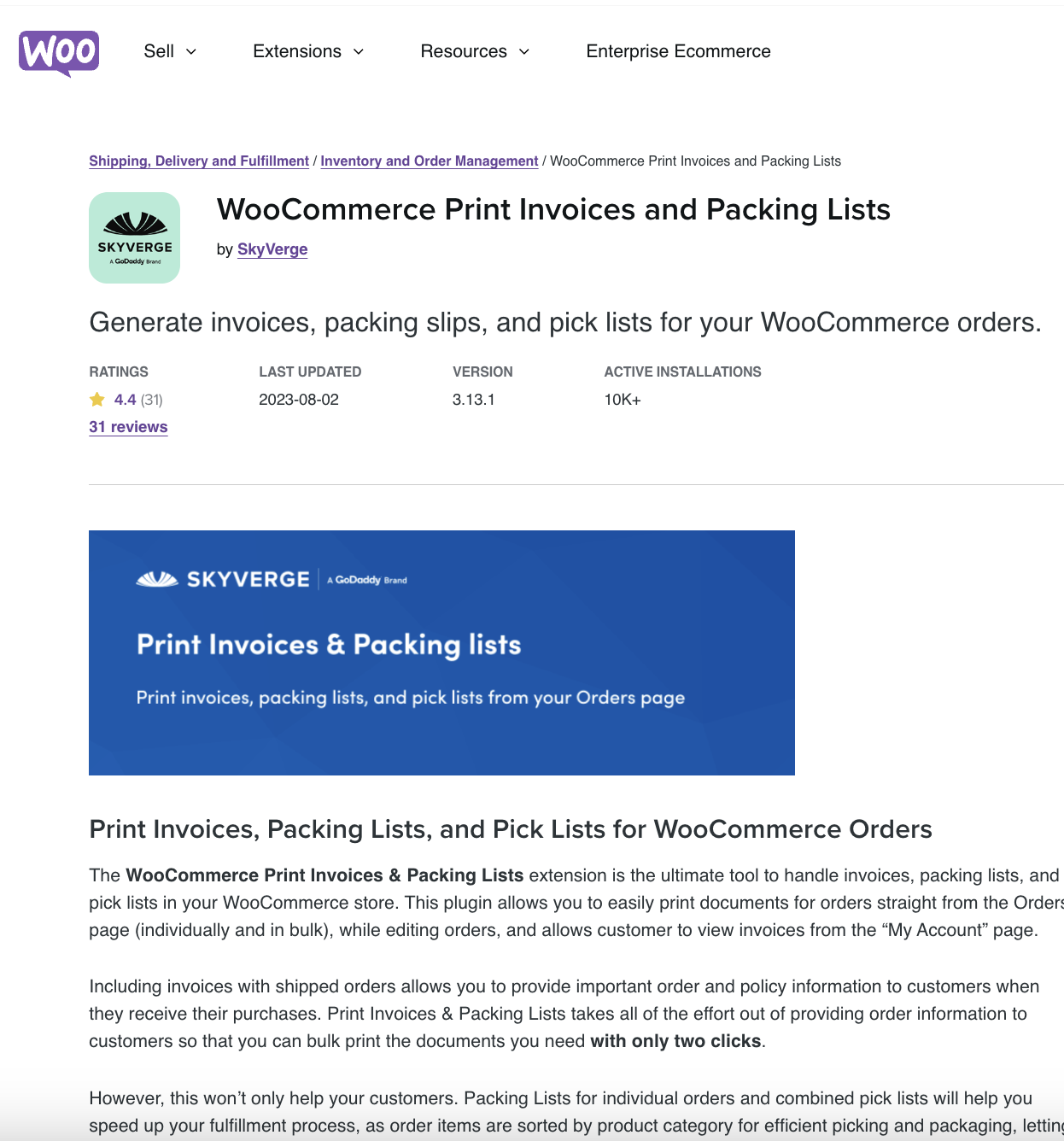 WooCommerce Print Invoices and Packing Lists