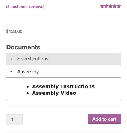 woocommerce product documents video url