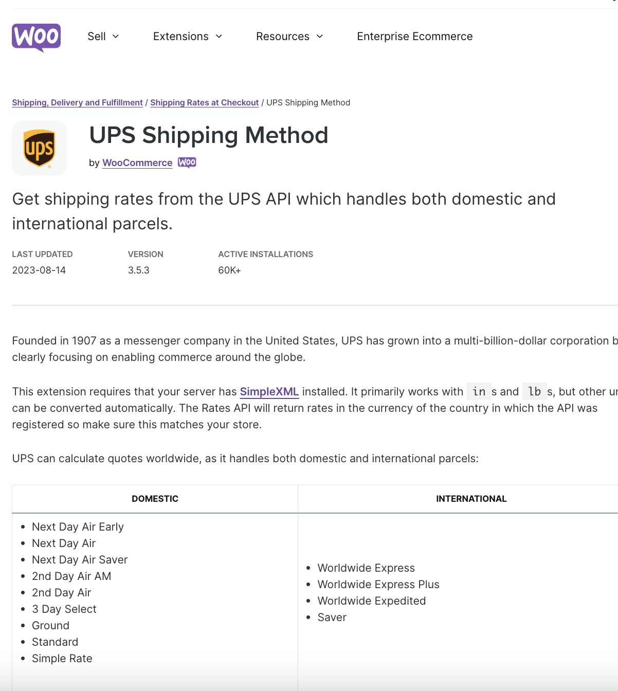 WooCommerce UPS Shipping Method