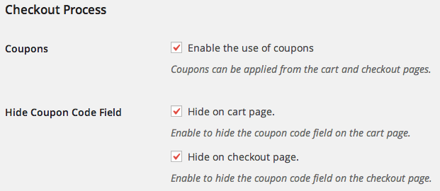 woocommerce url coupons hide fields settings
